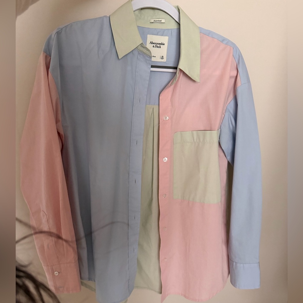 Abercrombie & Fitch Pastel Colorblock Women’s oversized  Shirt